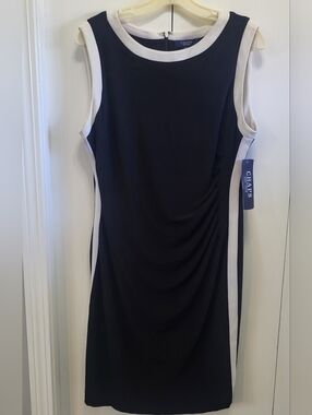 Chaps petite Xl Sheath Dress Asymmetrical Ruching